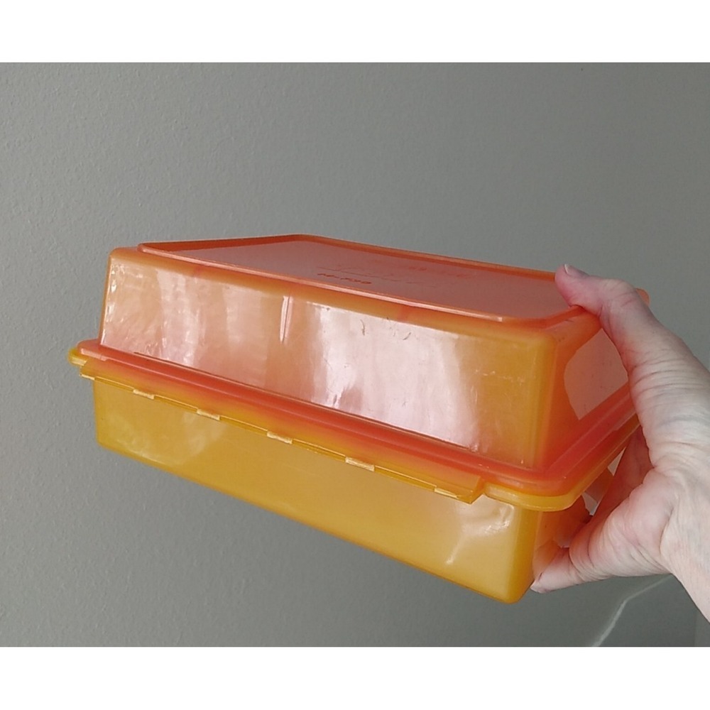 Vintage IBM Plastic Box Computer Storage Orange Rare - Picture 4 of 15